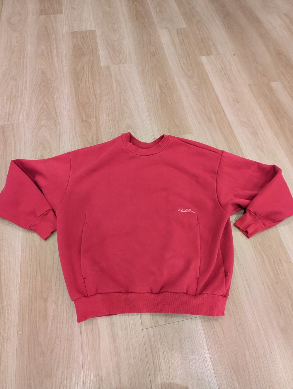 Lululemon Dark Pink Berry Crewneck Big Cozy With Pockets Size M